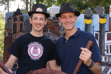 DPNA board member Jon Strack and partner Jason Dudley man the photo booth at the BQP